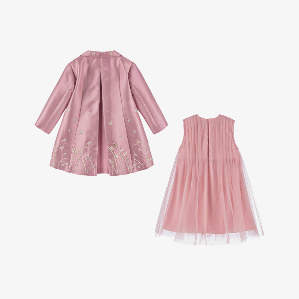 Shatha Essa-Girls Blush Ensemble: Dress & Coat | Childrensalon Outlet