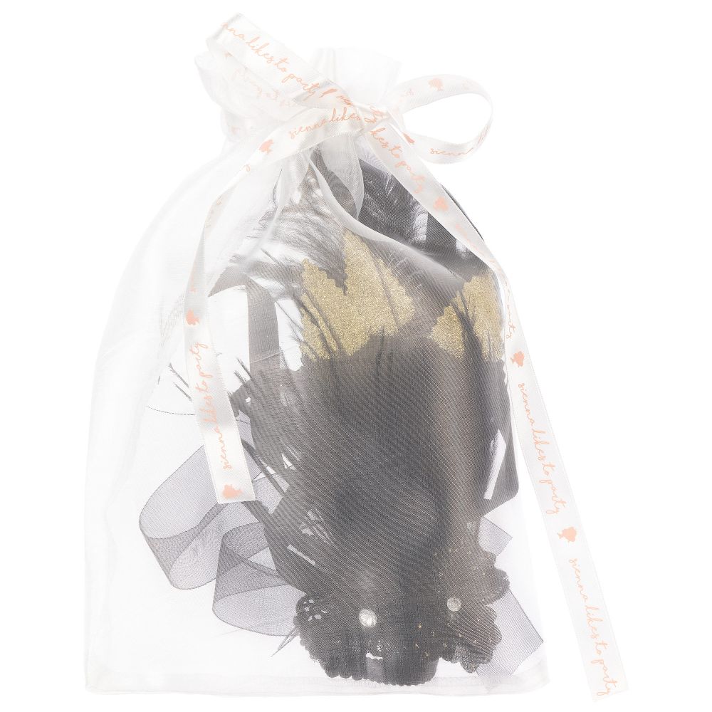 Sienna Likes To Party-Повязка на голову с пером черного цвета | Childrensalon Outlet