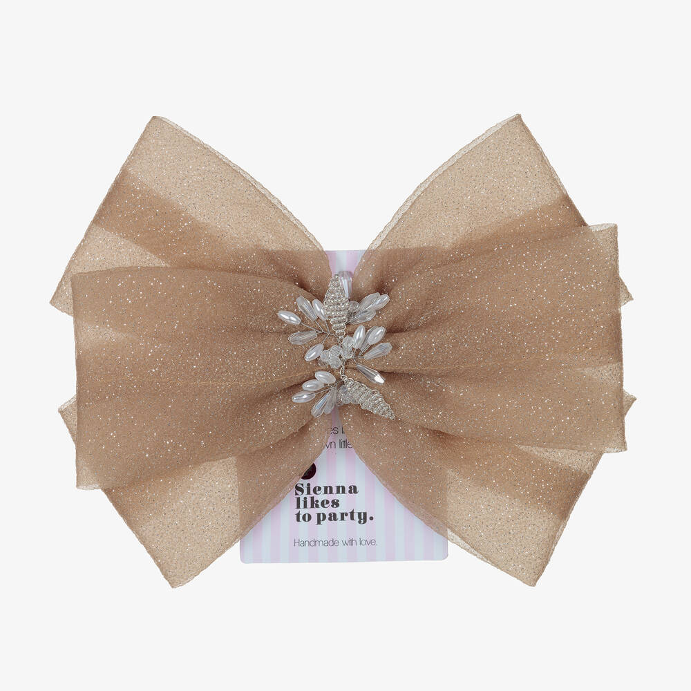 Sienna Likes To Party-Girls Bronze Hair Clip (20cm) | Childrensalon Outlet