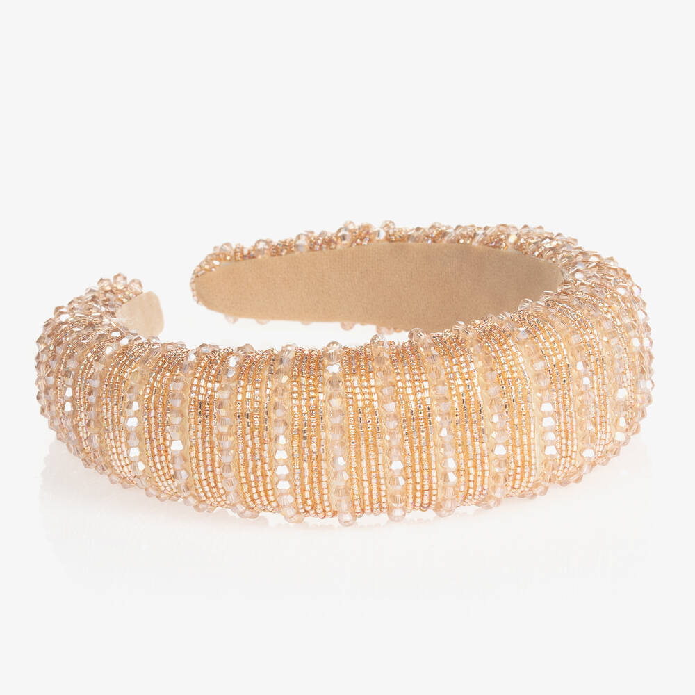 Sienna Likes To Party-Girls Gold Beaded Hairband | Childrensalon Outlet