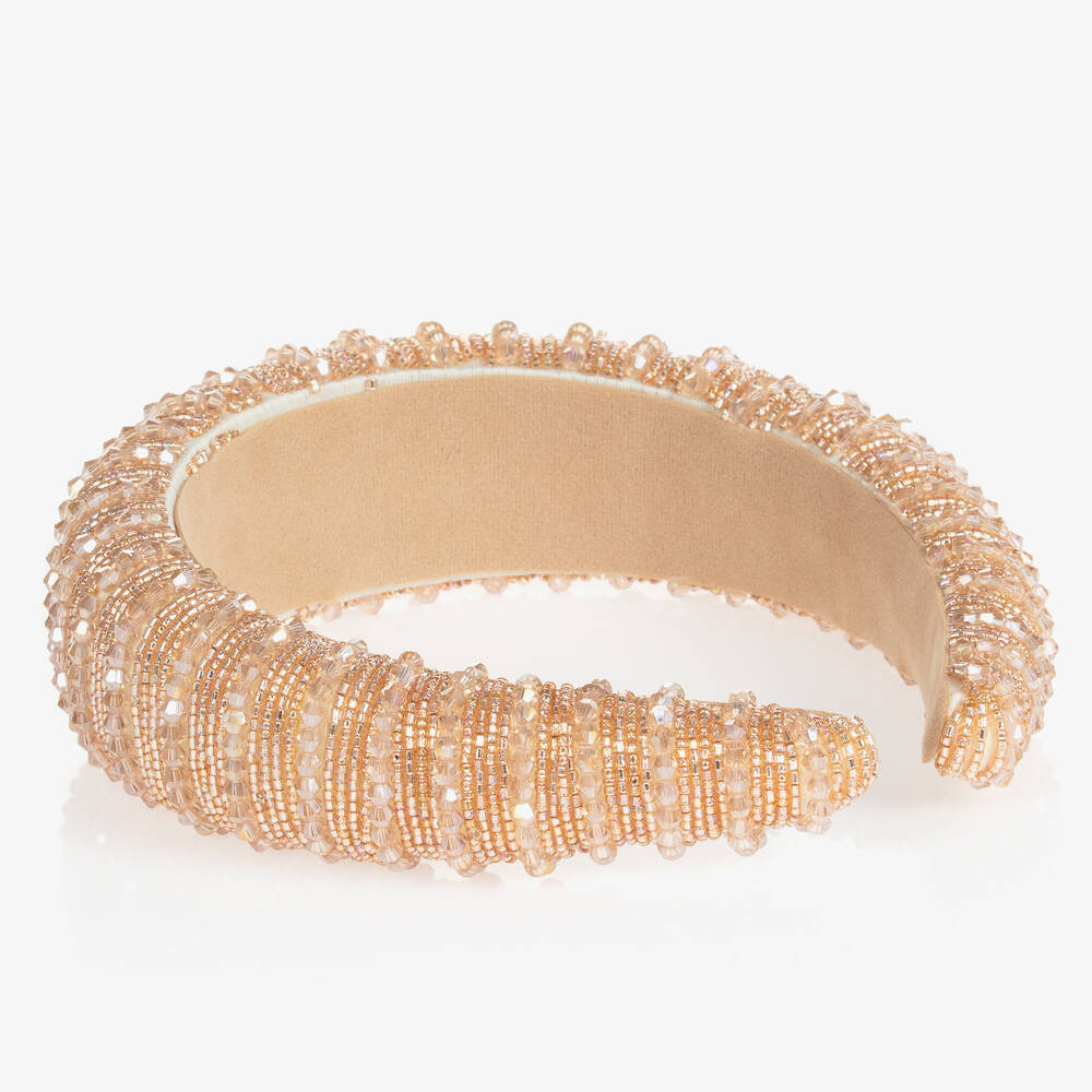 Sienna Likes To Party-Girls Gold Beaded Hairband | Childrensalon Outlet