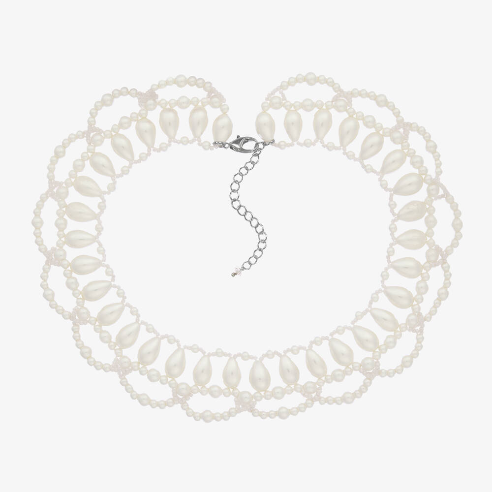 Sienna Likes To Party-Кремовое ожерелье из искусственного жемчуга для девочек | Childrensalon Outlet