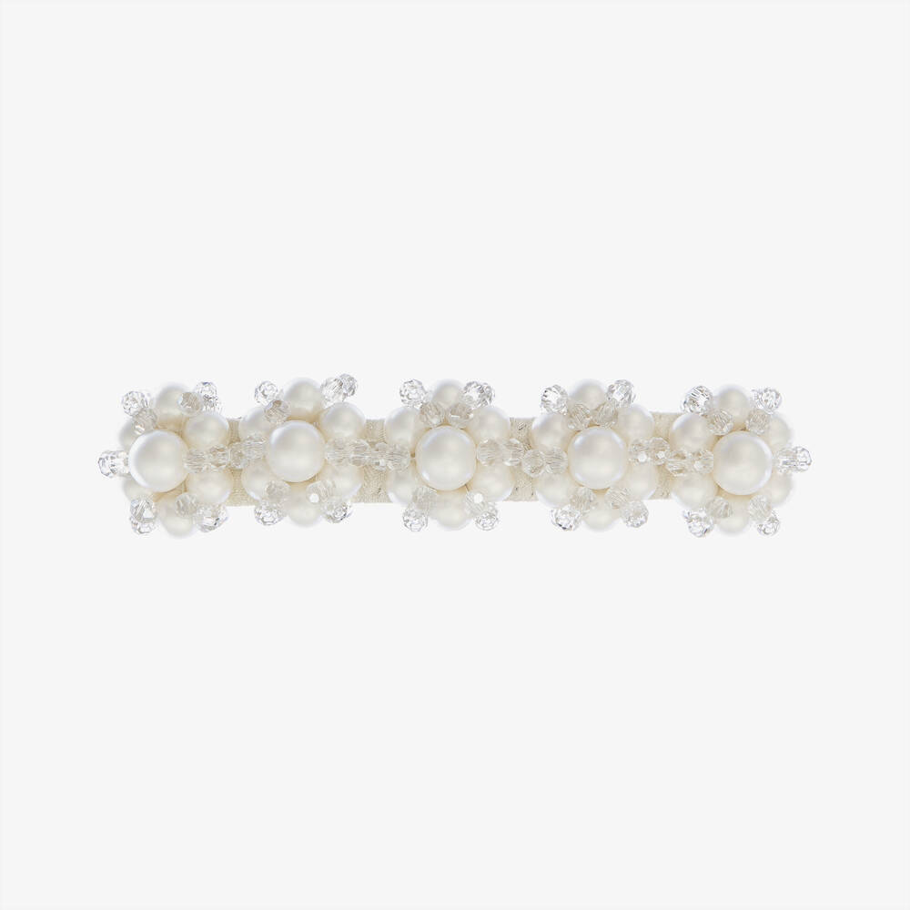 Sienna Likes To Party - Girls Pearl & Crystal Hair Clip (9cm) | Childrensalon