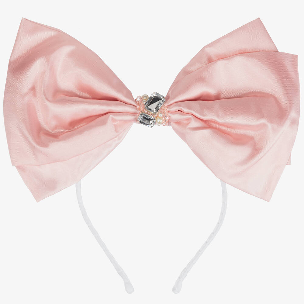 Sienna Likes To Party-Girls Pink Bow Hairband | Childrensalon Outlet
