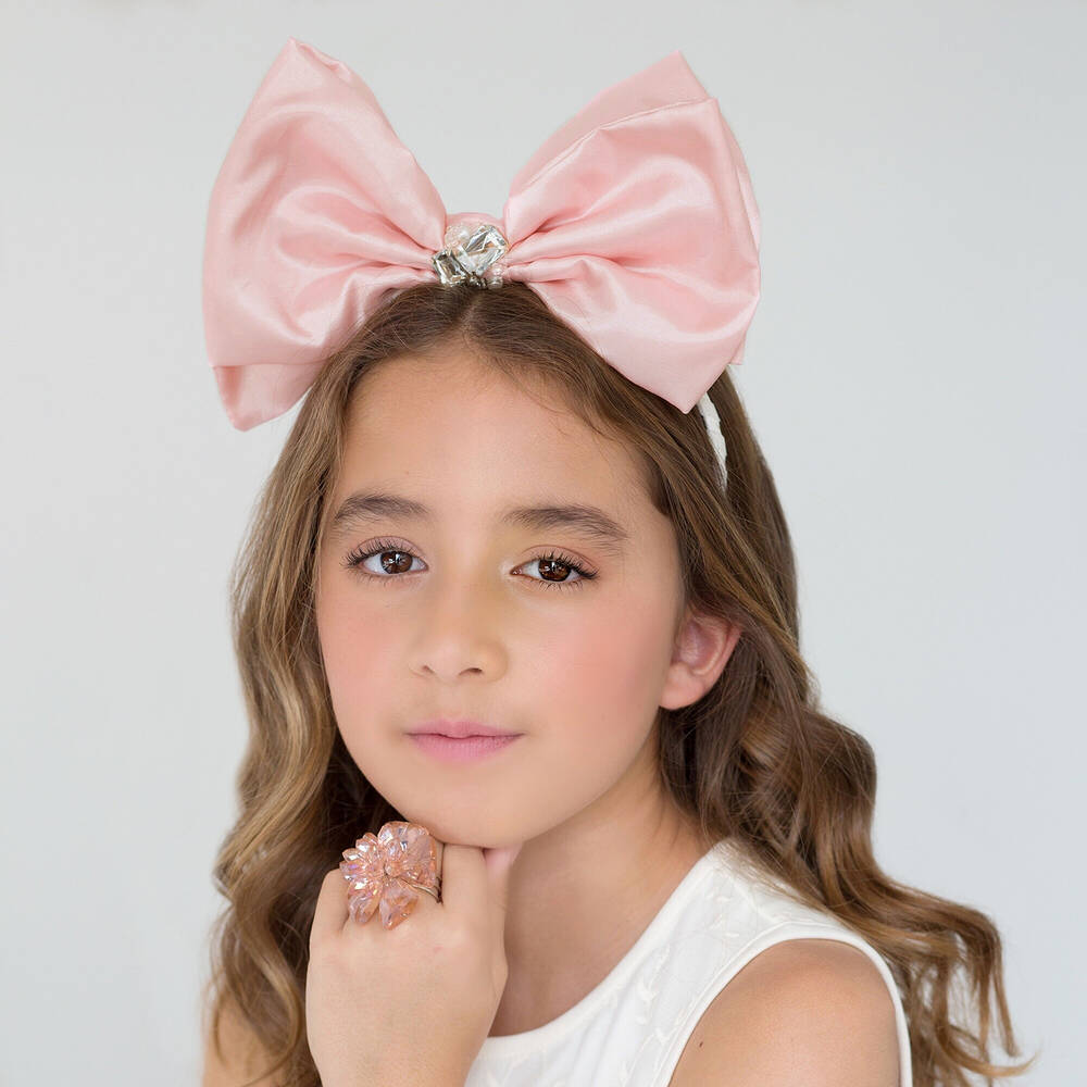 Sienna Likes To Party-Girls Pink Bow Hairband | Childrensalon Outlet