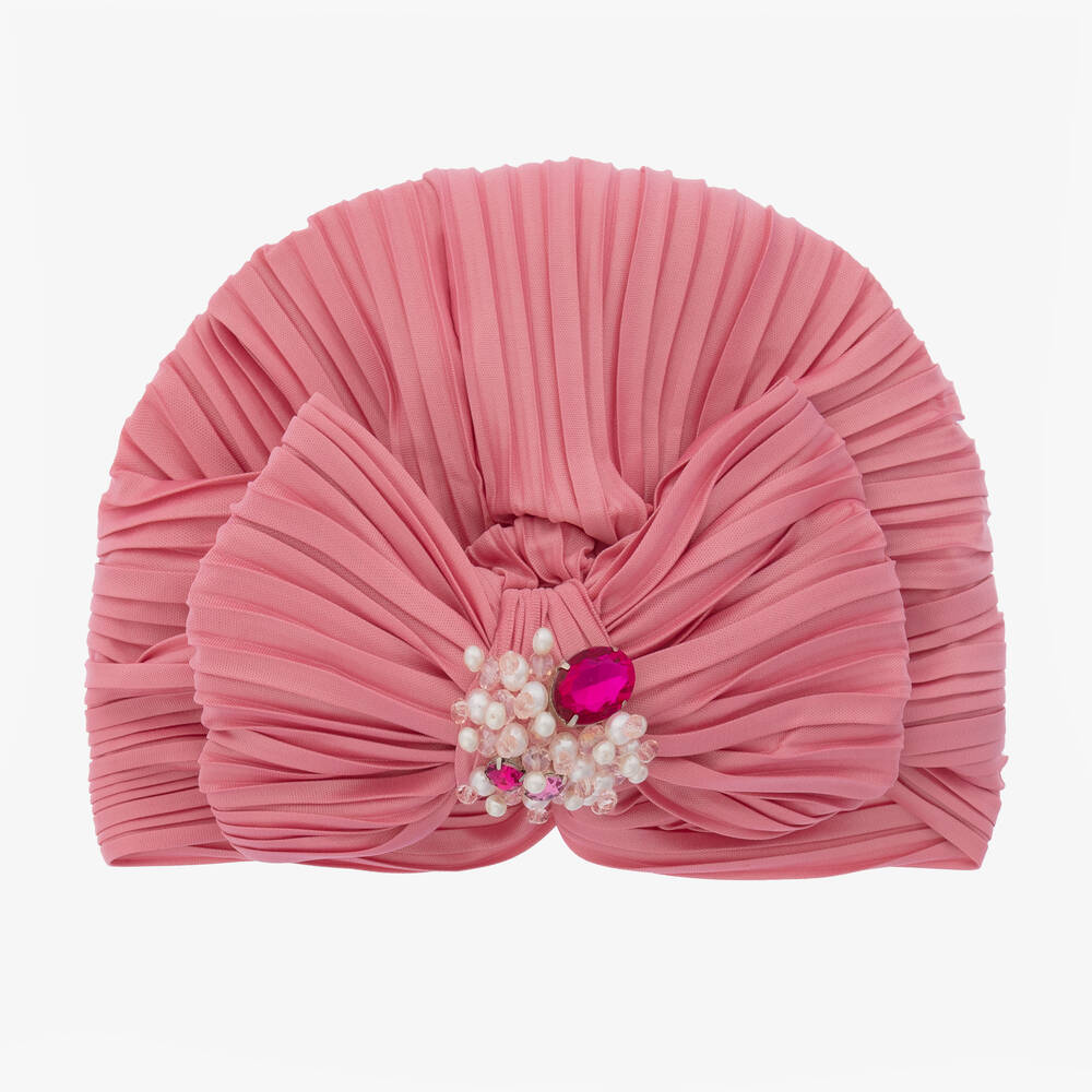 Sienna Likes To Party - Girls Pink Pleated Turban | Childrensalon
