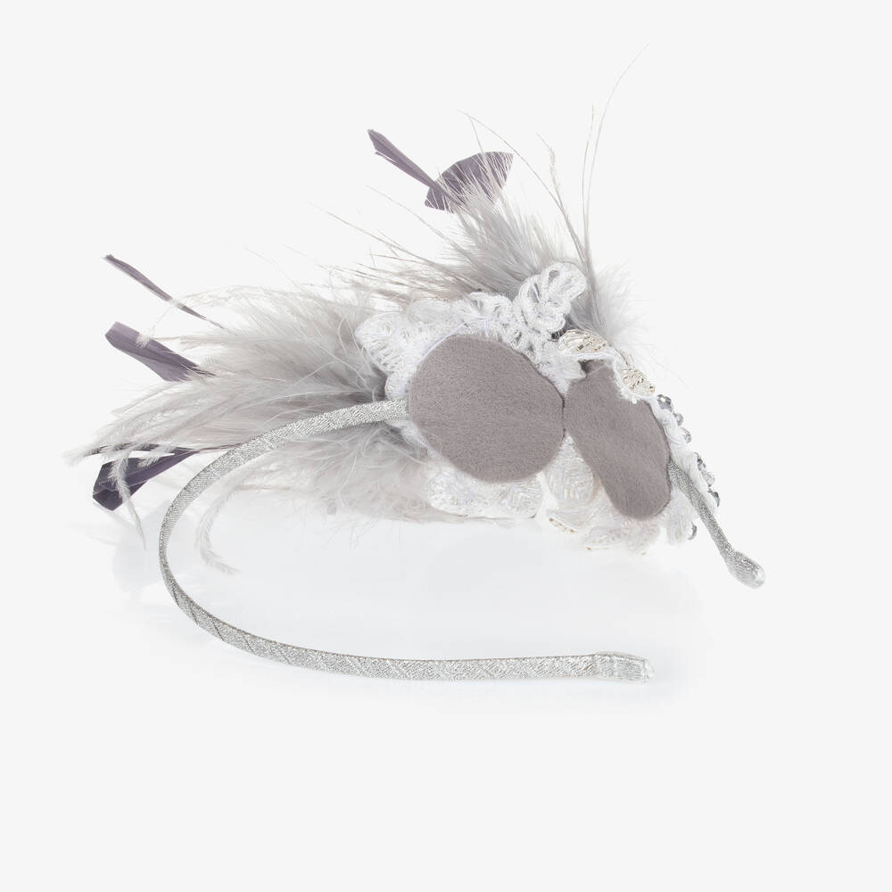 Sienna Likes To Party-Серебристый ободок с перьями | Childrensalon Outlet
