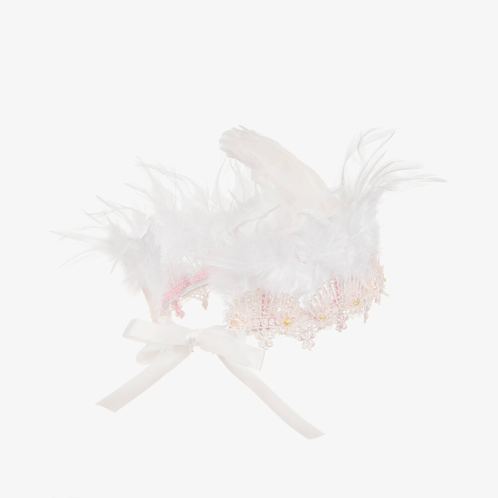 Sienna Likes To Party-Girls White Feather Crown Hairband | Childrensalon Outlet