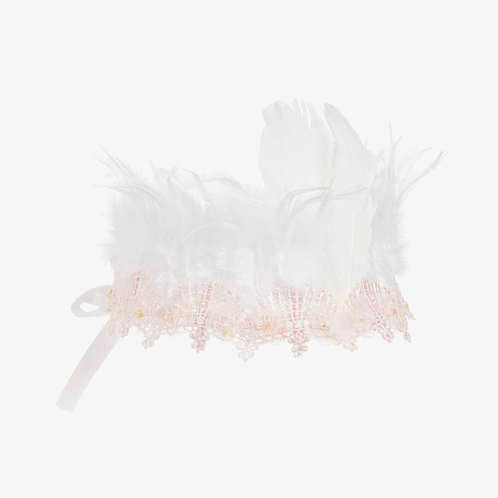 Sienna Likes To Party-Girls White Feather Crown Hairband | Childrensalon Outlet