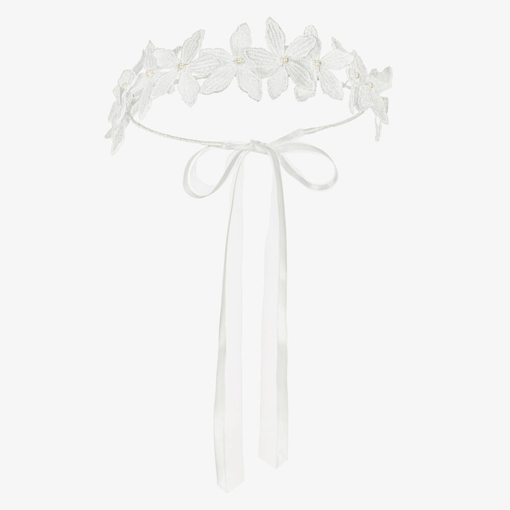 Sienna Likes To Party-Girls White Flower Garland | Childrensalon Outlet