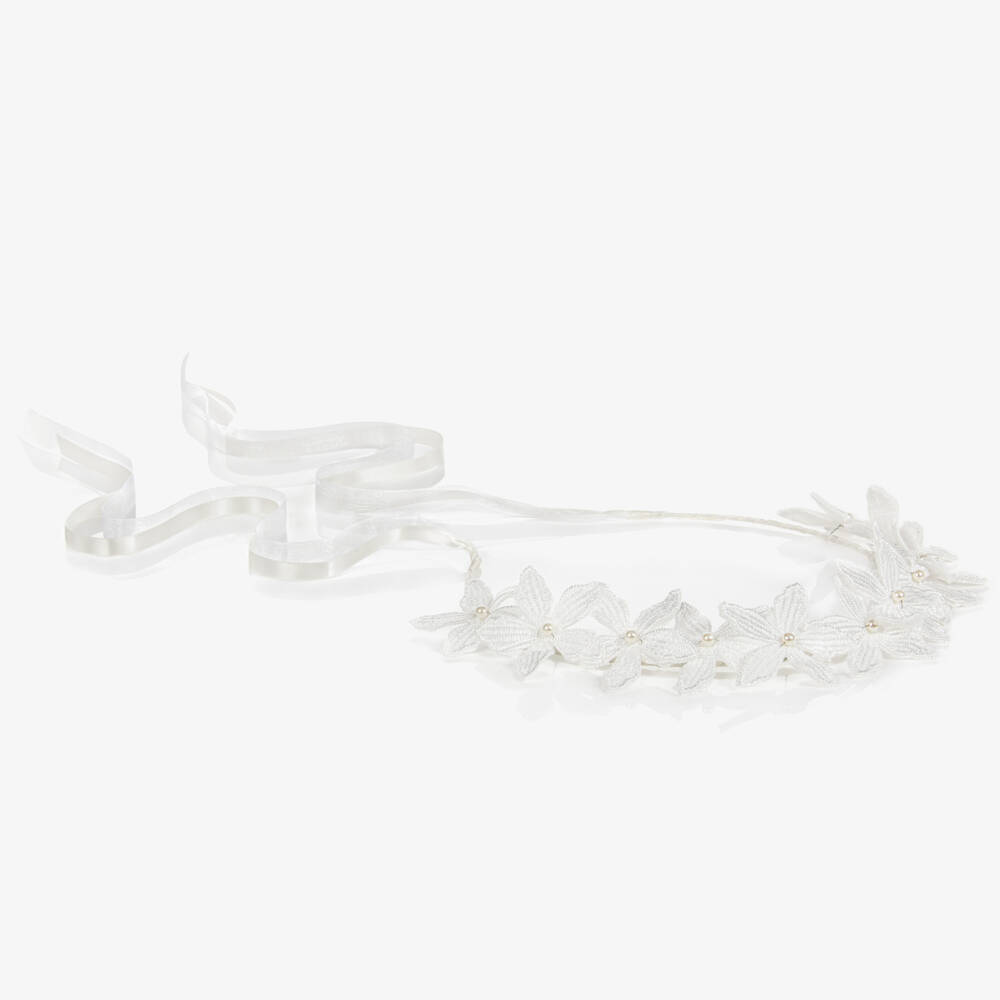 Sienna Likes To Party-Girls White Flower Garland | Childrensalon Outlet
