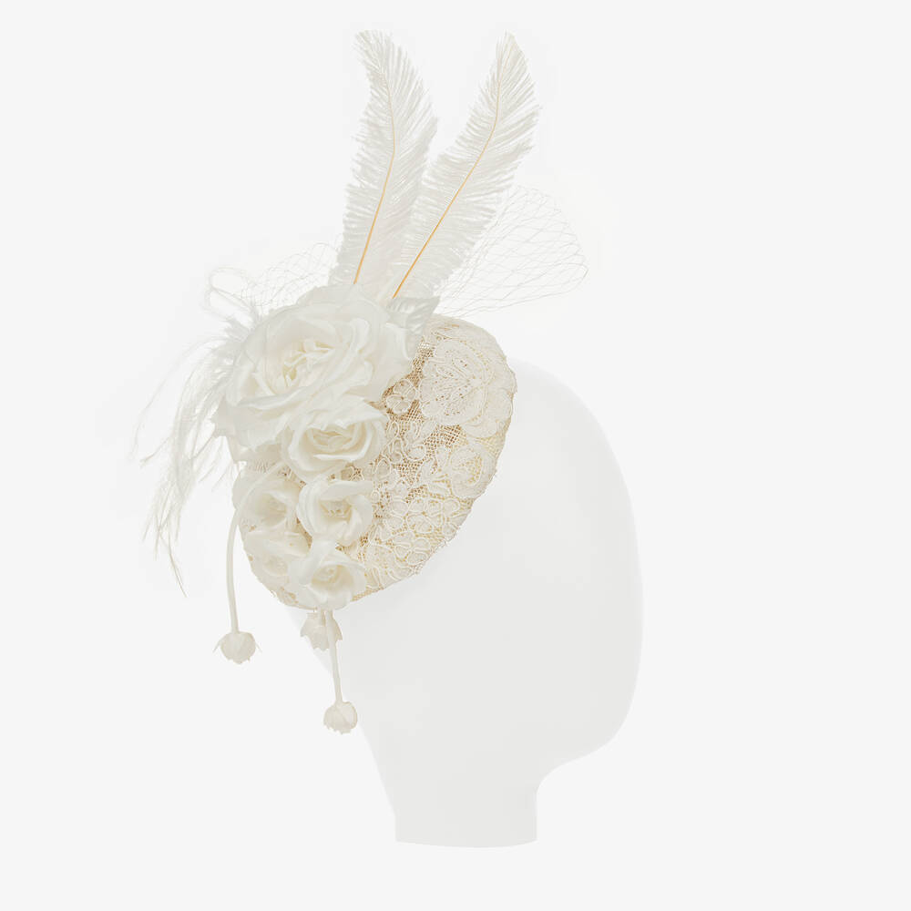 Sienna Likes To Party-قبعة لون أبيض وعاجي للبنات | Childrensalon Outlet