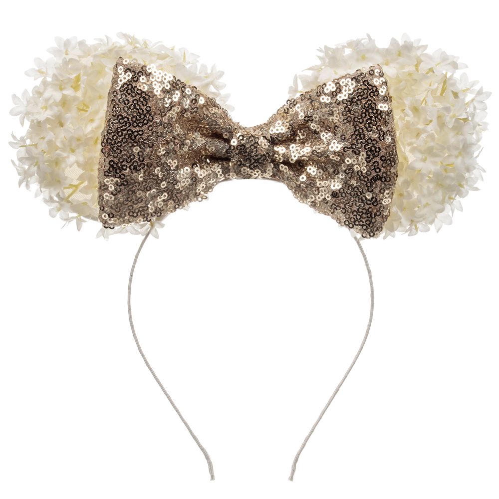 Sienna Likes To Party - Ободок для волос с бантом и золотистыми блестками | Childrensalon