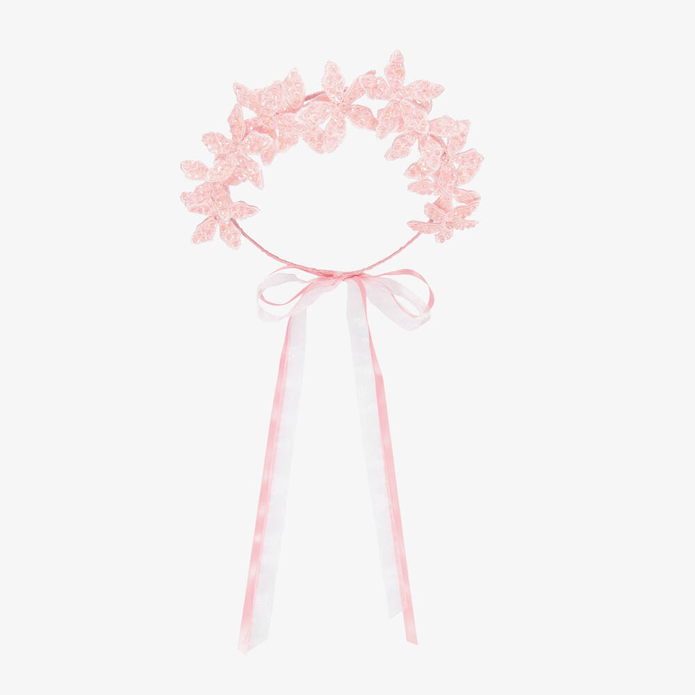 Sienna Likes To Party-Pink Floral Hair Garland | Childrensalon Outlet