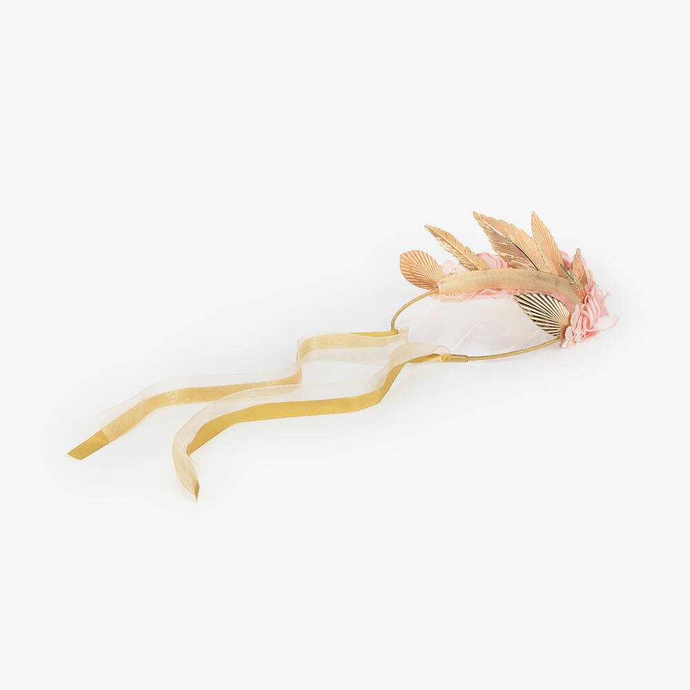 Sienna Likes To Party-Pink & Gold Garland Hairband | Childrensalon Outlet