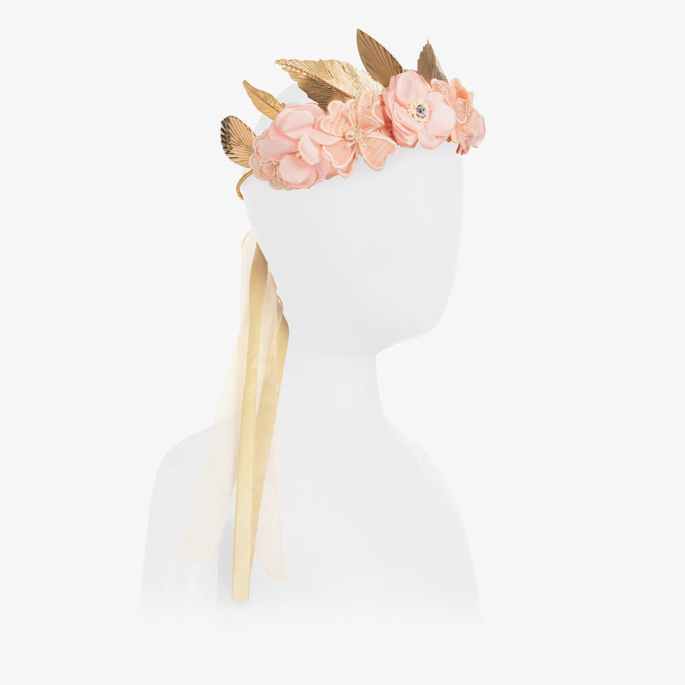 Sienna Likes To Party-Pink & Gold Garland Hairband | Childrensalon Outlet