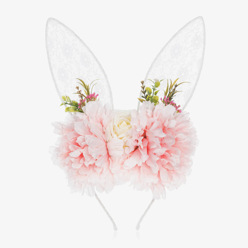 Sienna Likes To Party-White Floral Bunny Hairband | Childrensalon Outlet