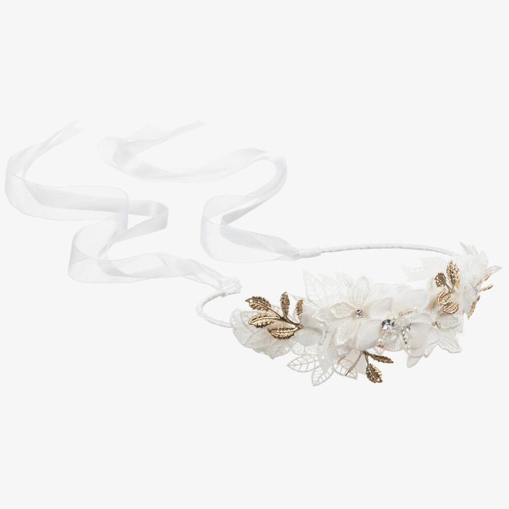 Sienna Likes To Party-White Floral Hair Garland | Childrensalon Outlet