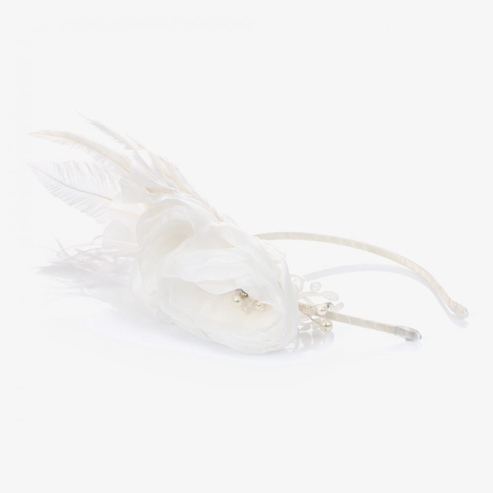 Sienna Likes To Party-White Uriel Feather Hairband | Childrensalon Outlet