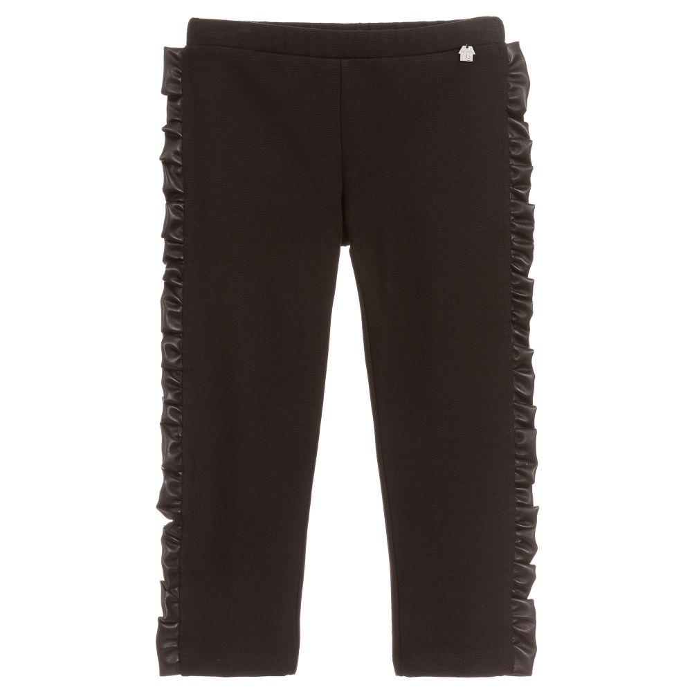 Simonetta - Girls Black Jersey Trousers | Childrensalon