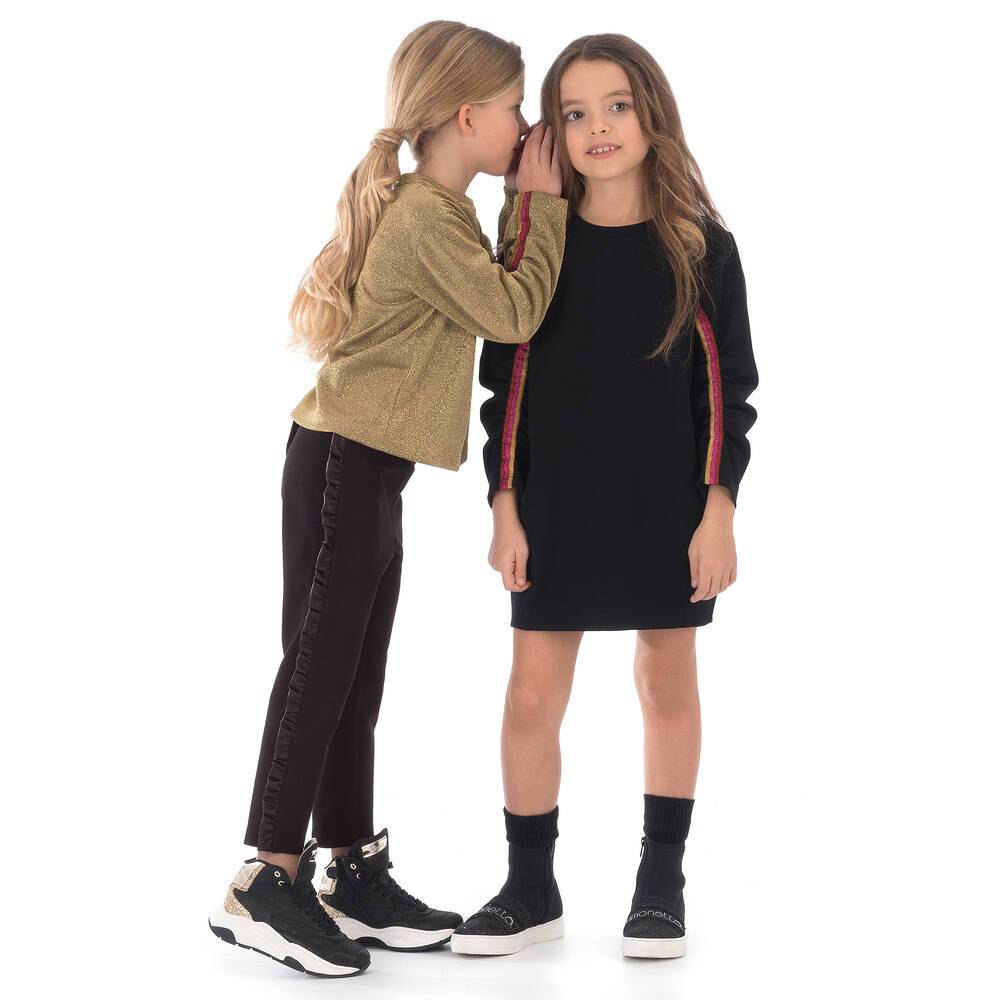 Simonetta-Girls Black Jersey Trousers | Childrensalon Outlet