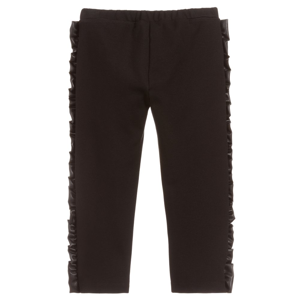 Simonetta-Girls Black Jersey Trousers | Childrensalon Outlet