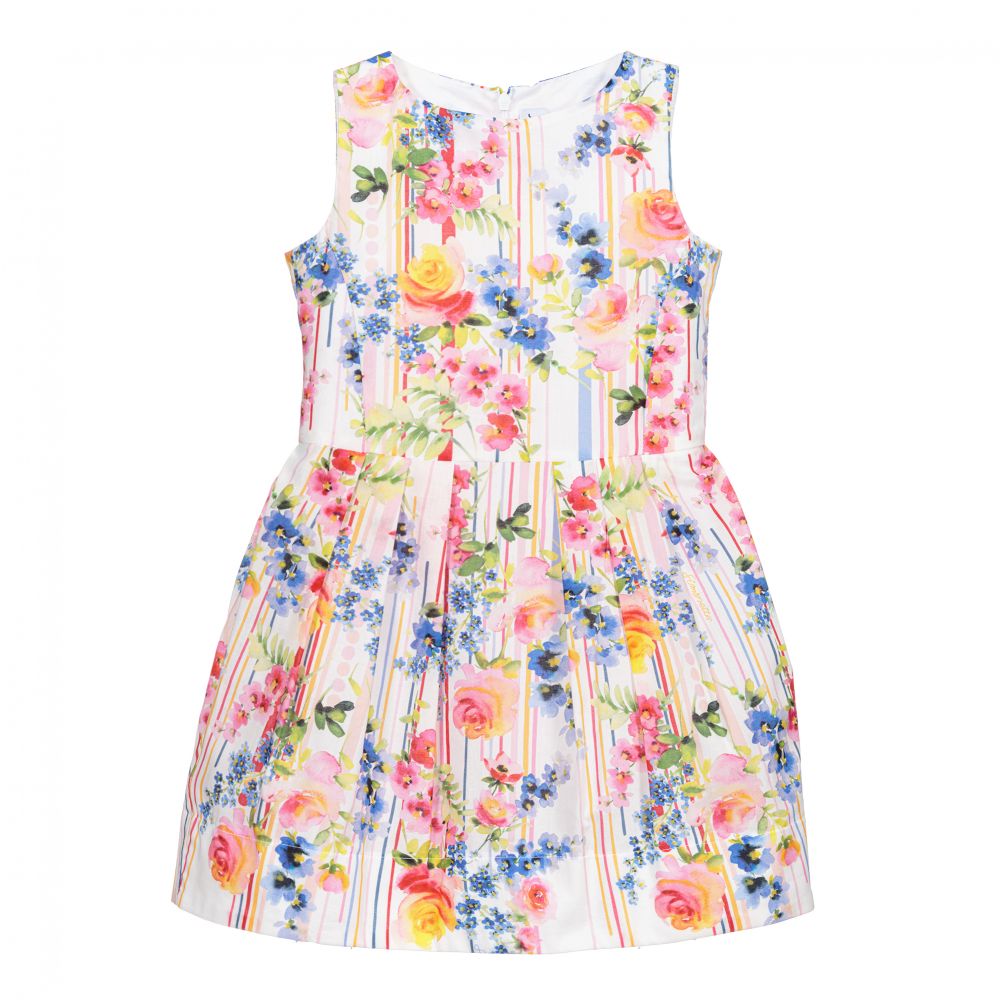 Simonetta - Girls Floral Cotton Dress | Childrensalon