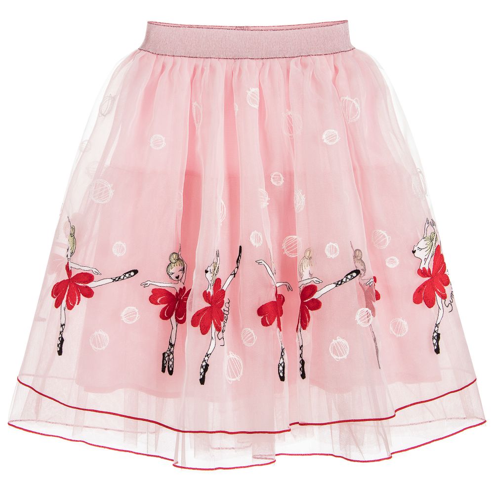 Simonetta - Girls Pink Ballerina Skirt  | Childrensalon