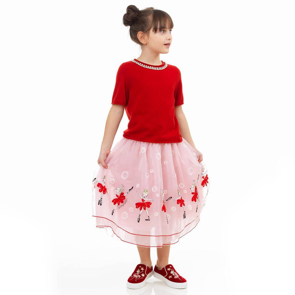 Simonetta-Girls Pink Ballerina Skirt  | Childrensalon Outlet