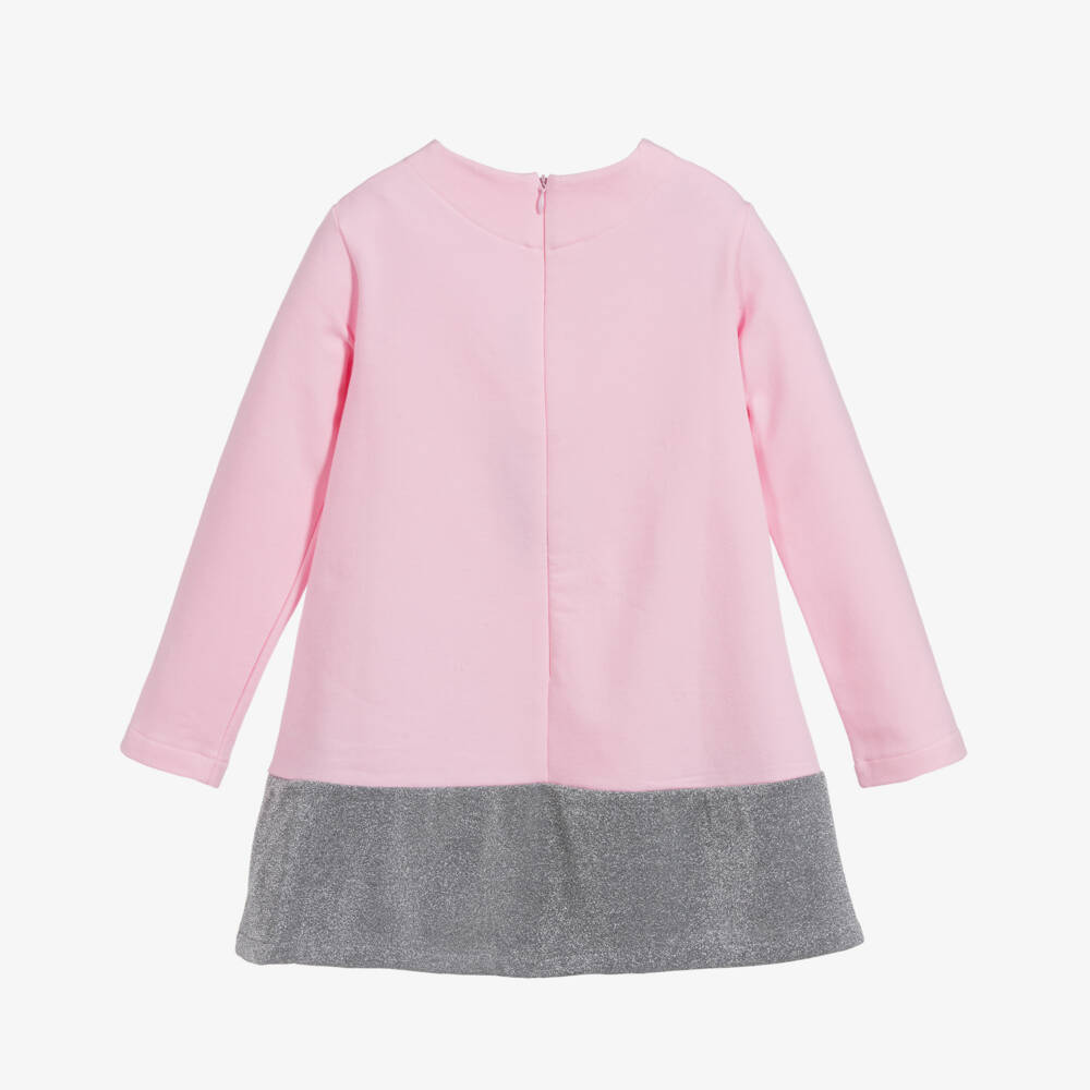 Simonetta-Girls Pink Cotton Jersey Dress | Childrensalon Outlet