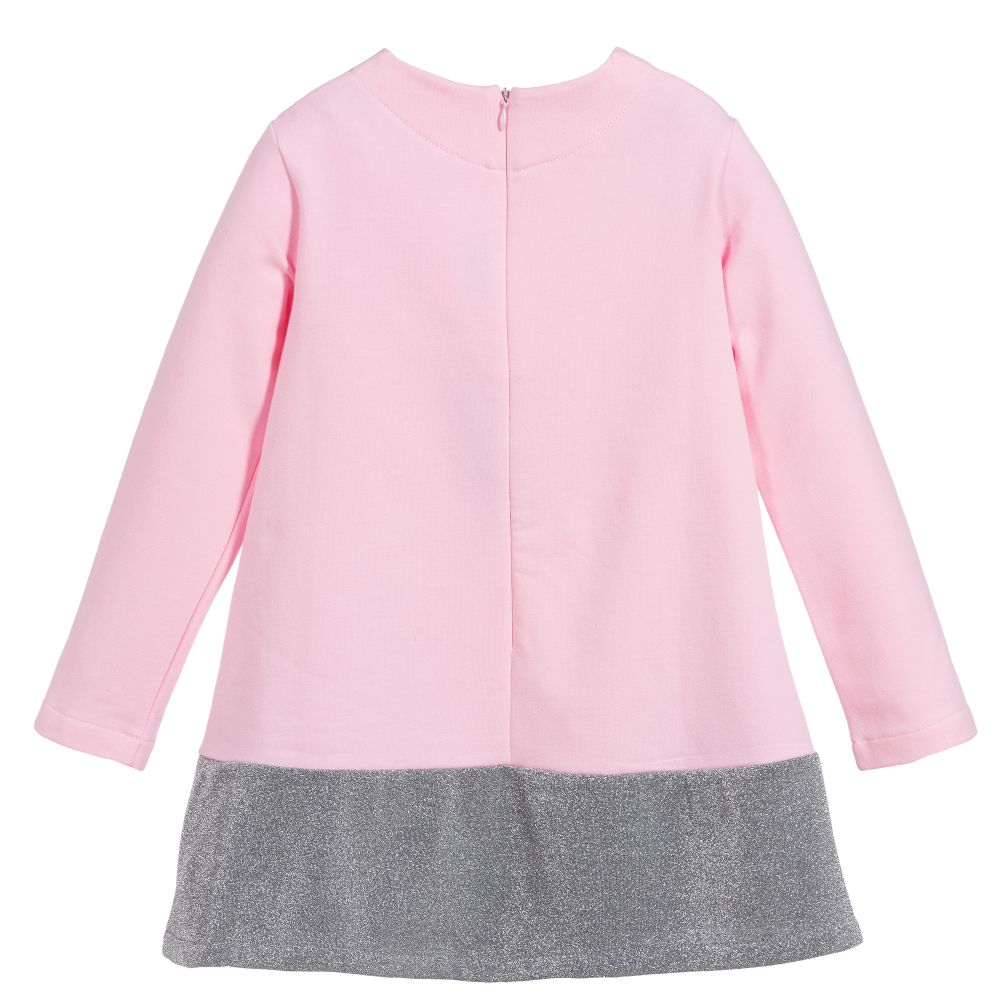 Simonetta-Girls Pink Cotton Jersey Dress | Childrensalon Outlet