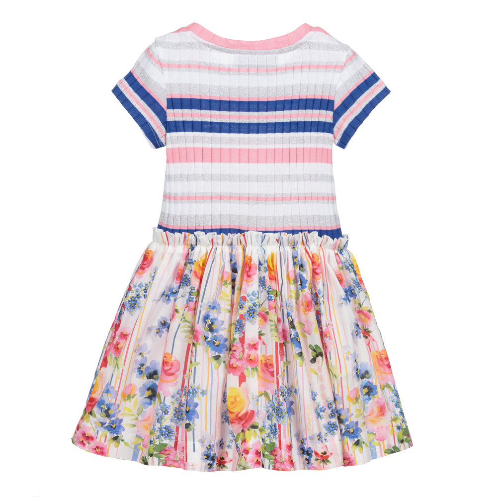 Simonetta-Girls Striped & Floral Dress | Childrensalon Outlet