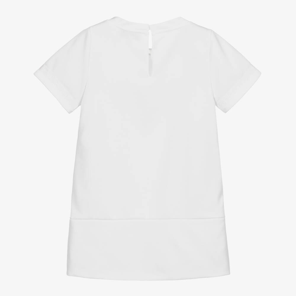 Simonetta-Girls White Jersey Dress | Childrensalon Outlet