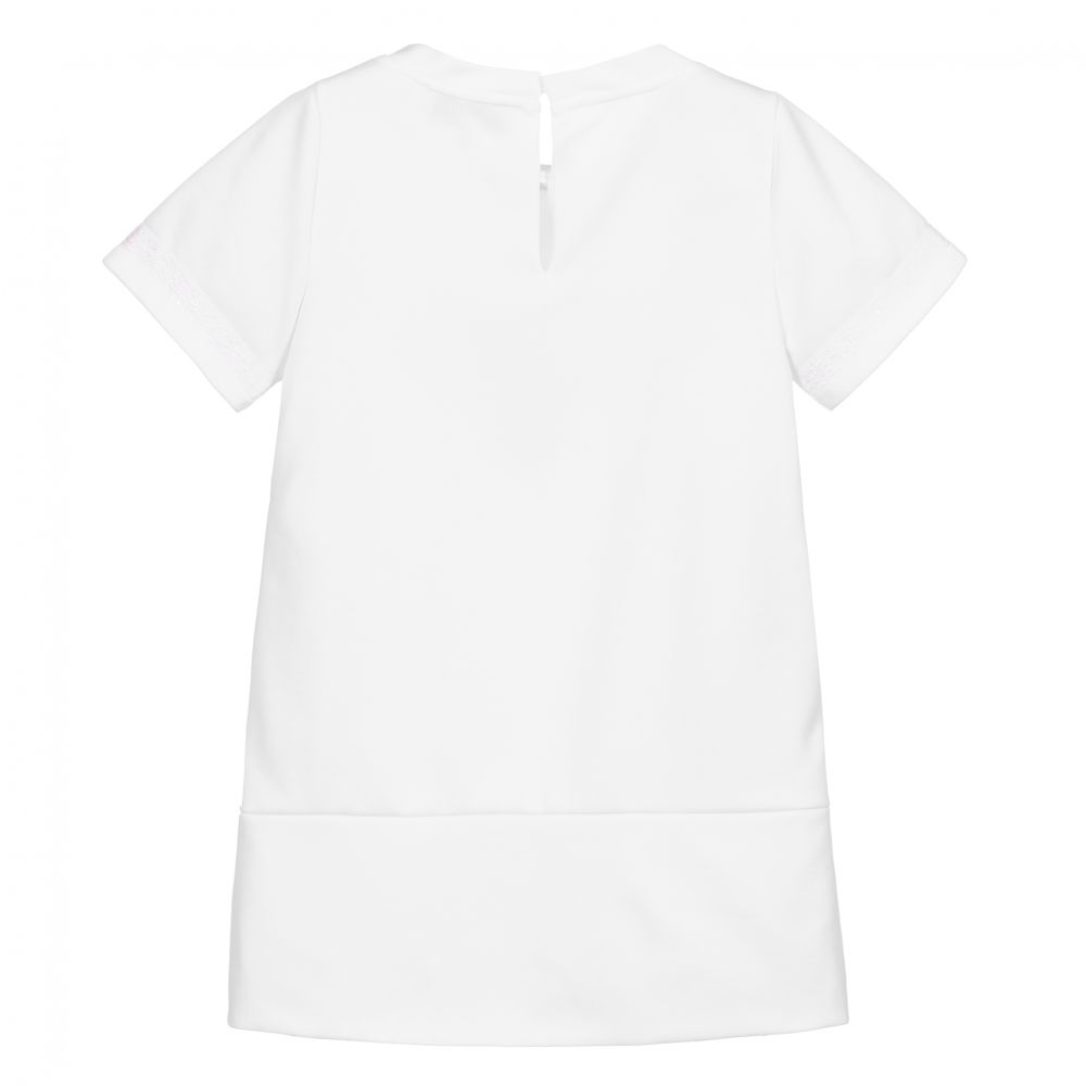 Simonetta Girls White Jersey Dress Childrensalon Outlet