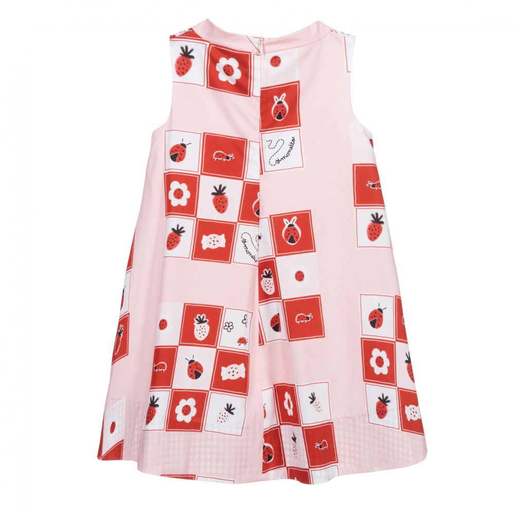 Simonetta-Pink & Red Cotton Dress | Childrensalon Outlet