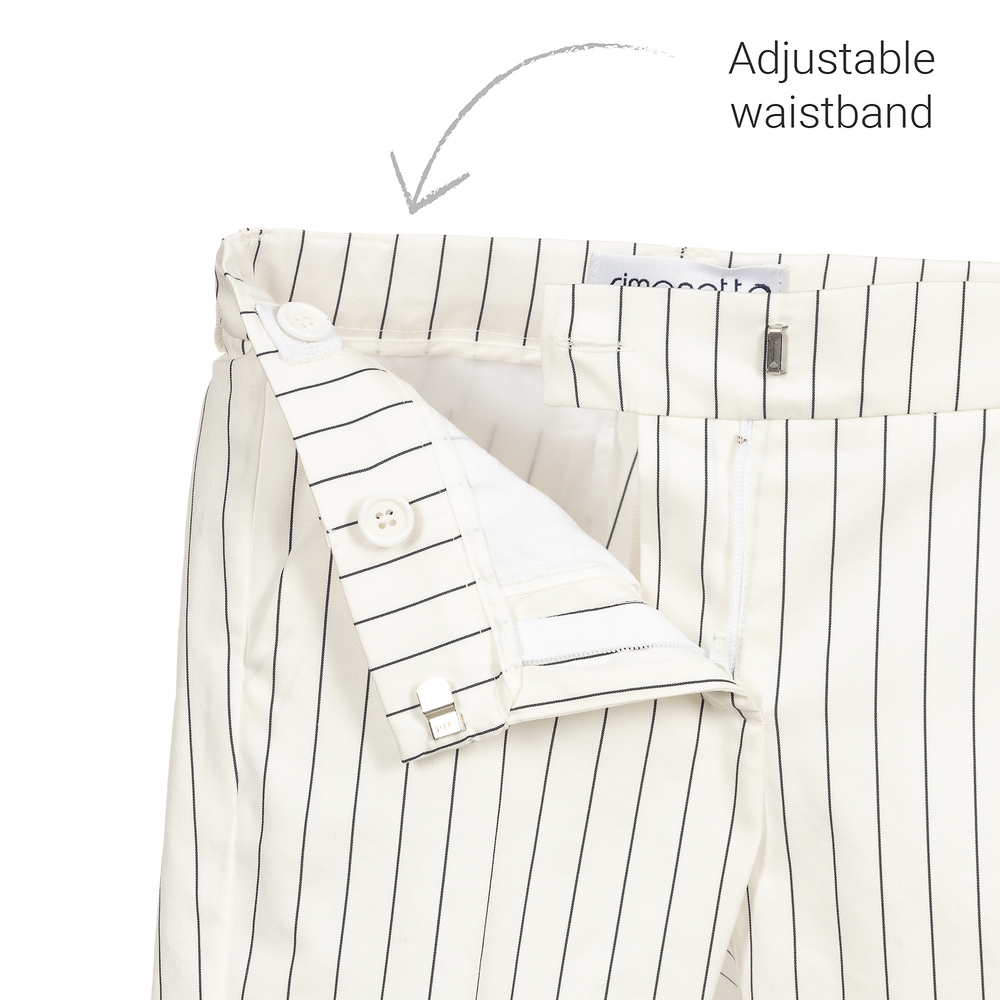 Simonetta-White Pinstripe Trousers | Childrensalon Outlet