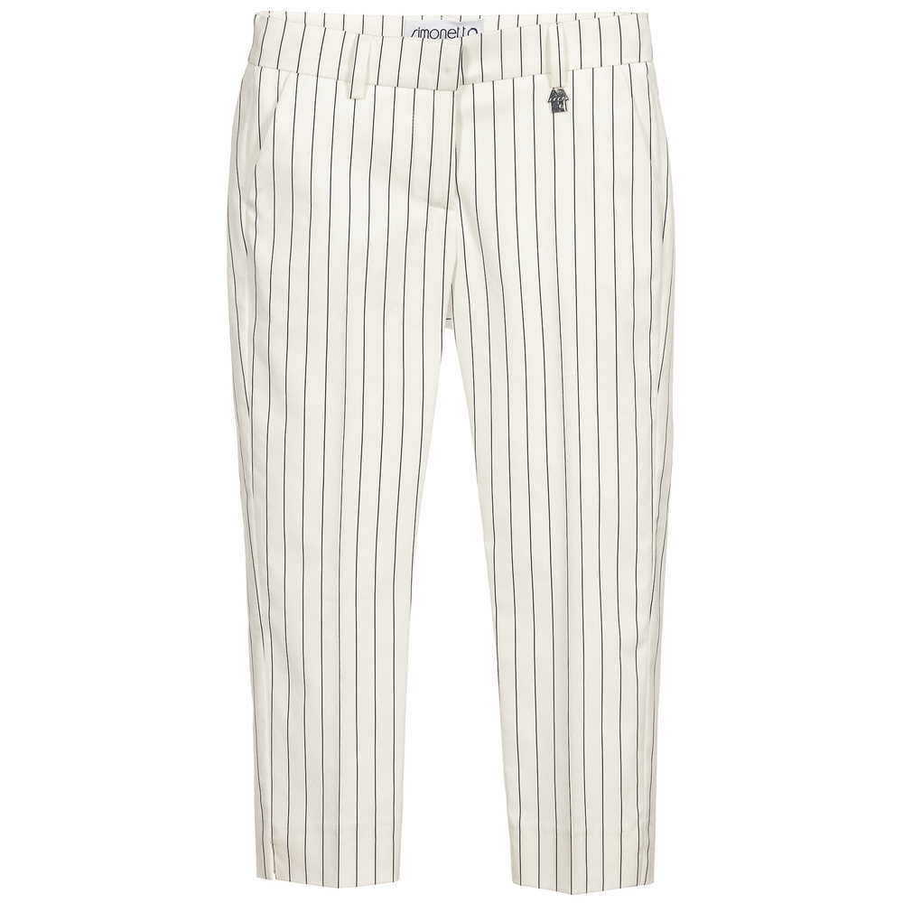 Simonetta - White Pinstripe Trousers | Childrensalon