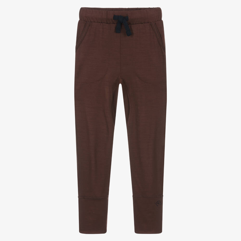 Smalls Merino-Brown Zq Wool Joggers | Childrensalon Outlet