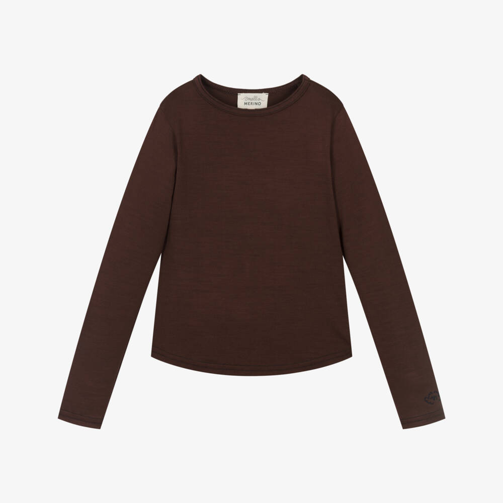 Smalls Merino-Brown Zq Wool Top | Childrensalon Outlet