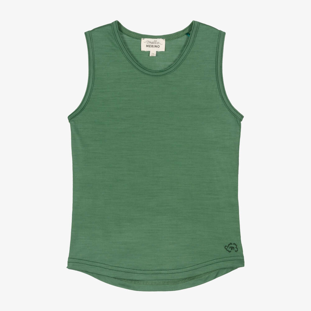 Smalls Merino-Зеленый топ без рукавов из мериносовой шерсти | Childrensalon Outlet