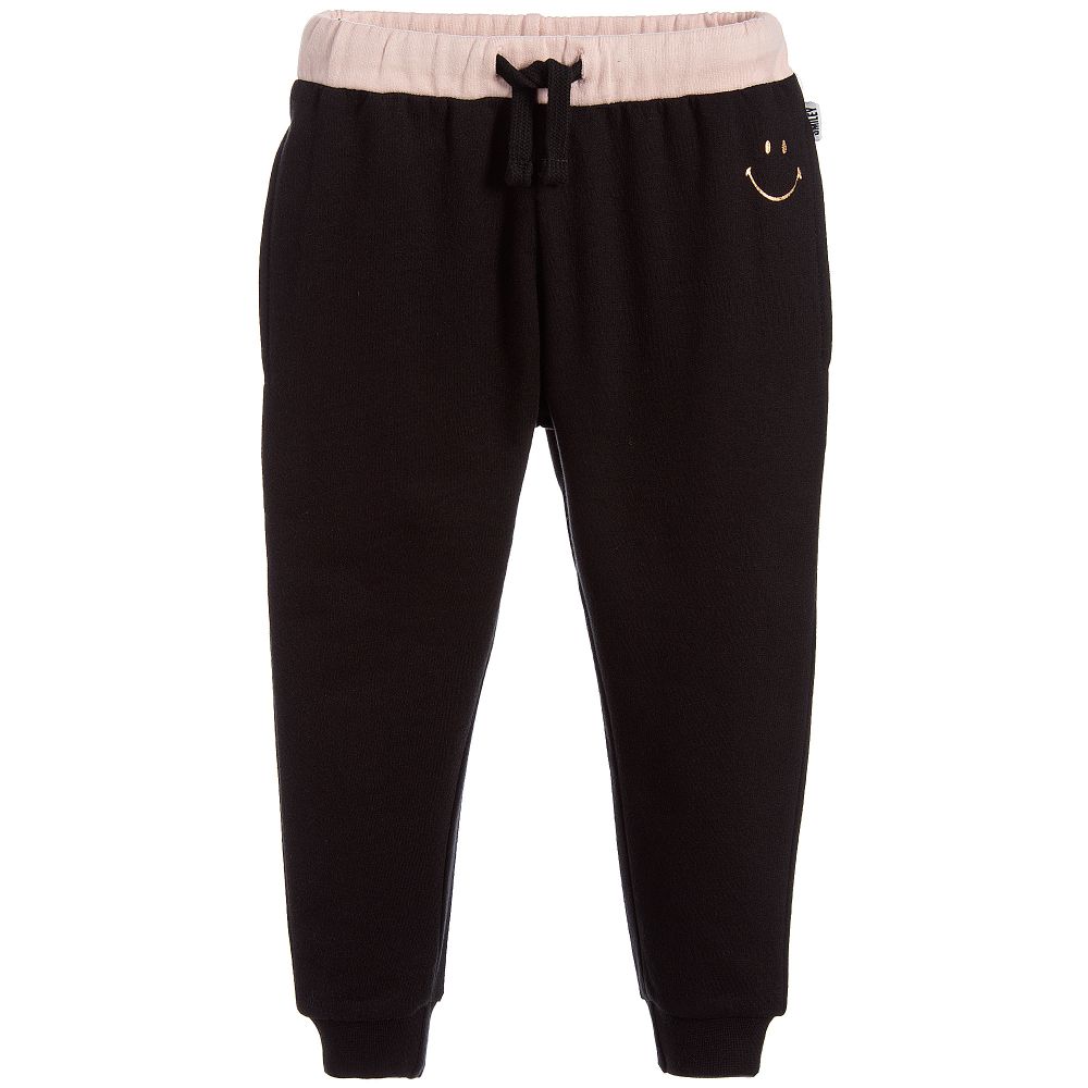 Smiley Originals Girls Black Joggers Childrensalon Outlet