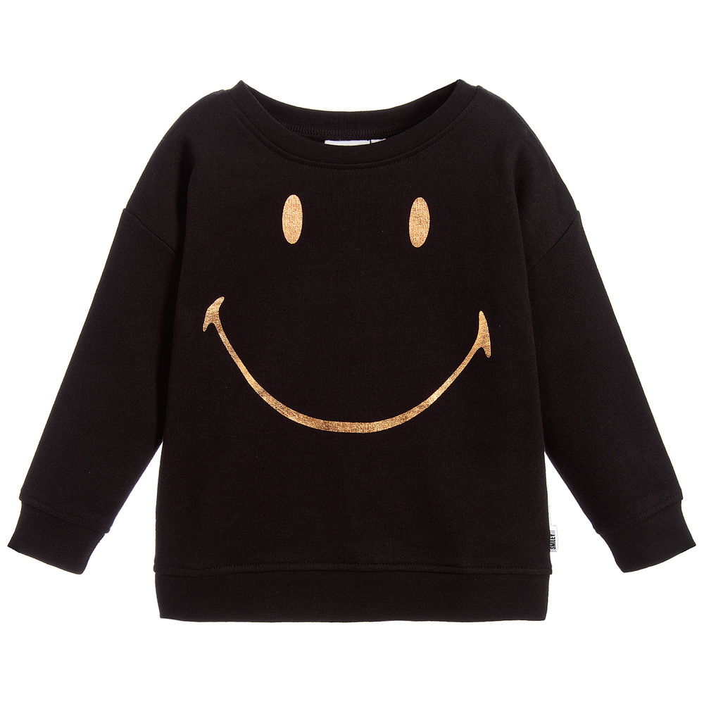 Smiley Originals - Girls Black Logo Sweatshirt | Childrensalon