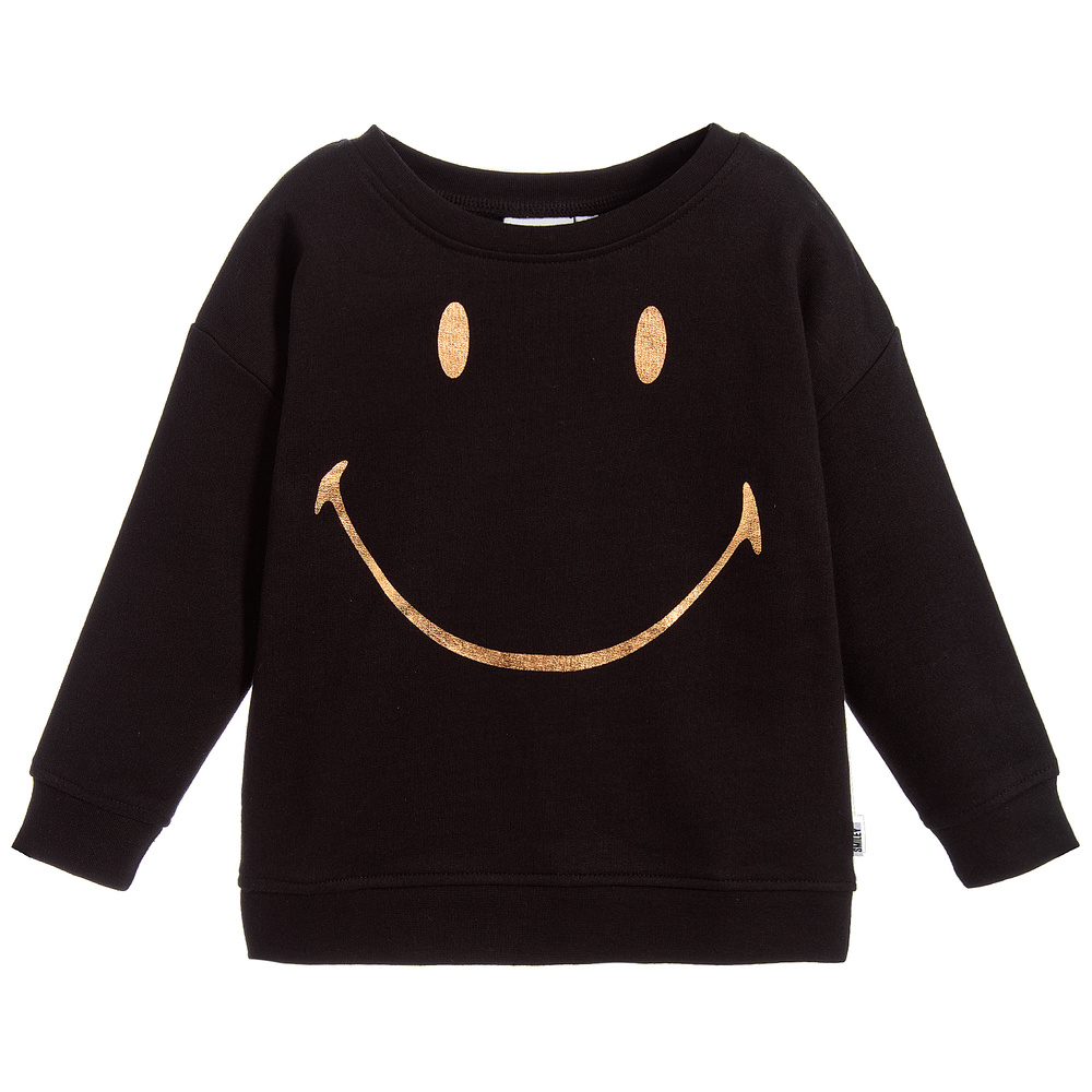 Smiley Originals-Girls Black Logo Sweatshirt | Childrensalon Outlet