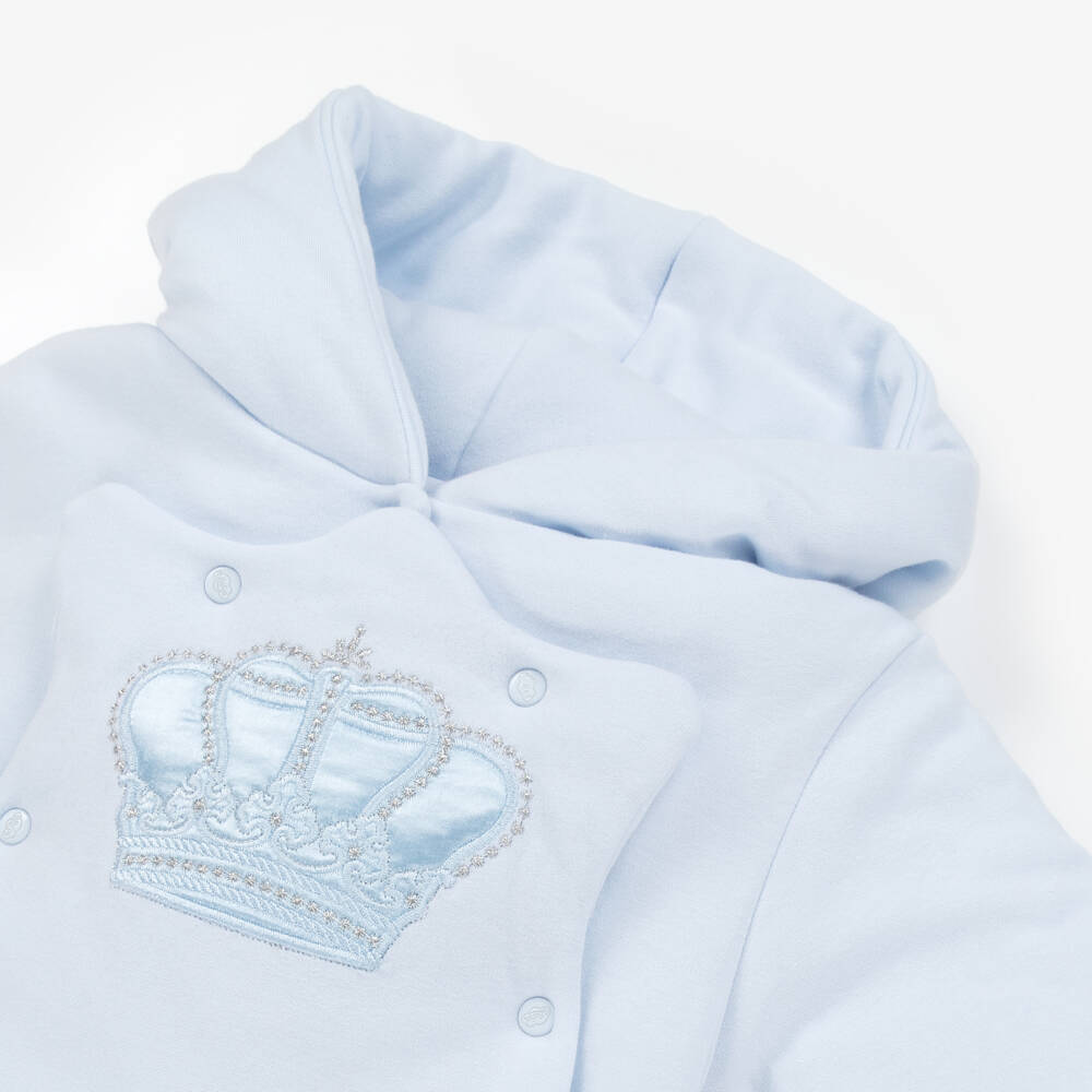 Sofija-Baby Boys Blue Cotton Pramsuit | Childrensalon Outlet