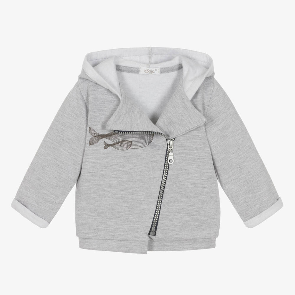 Sofija-Baby Boys Grey Whale Ensemble | Childrensalon Outlet