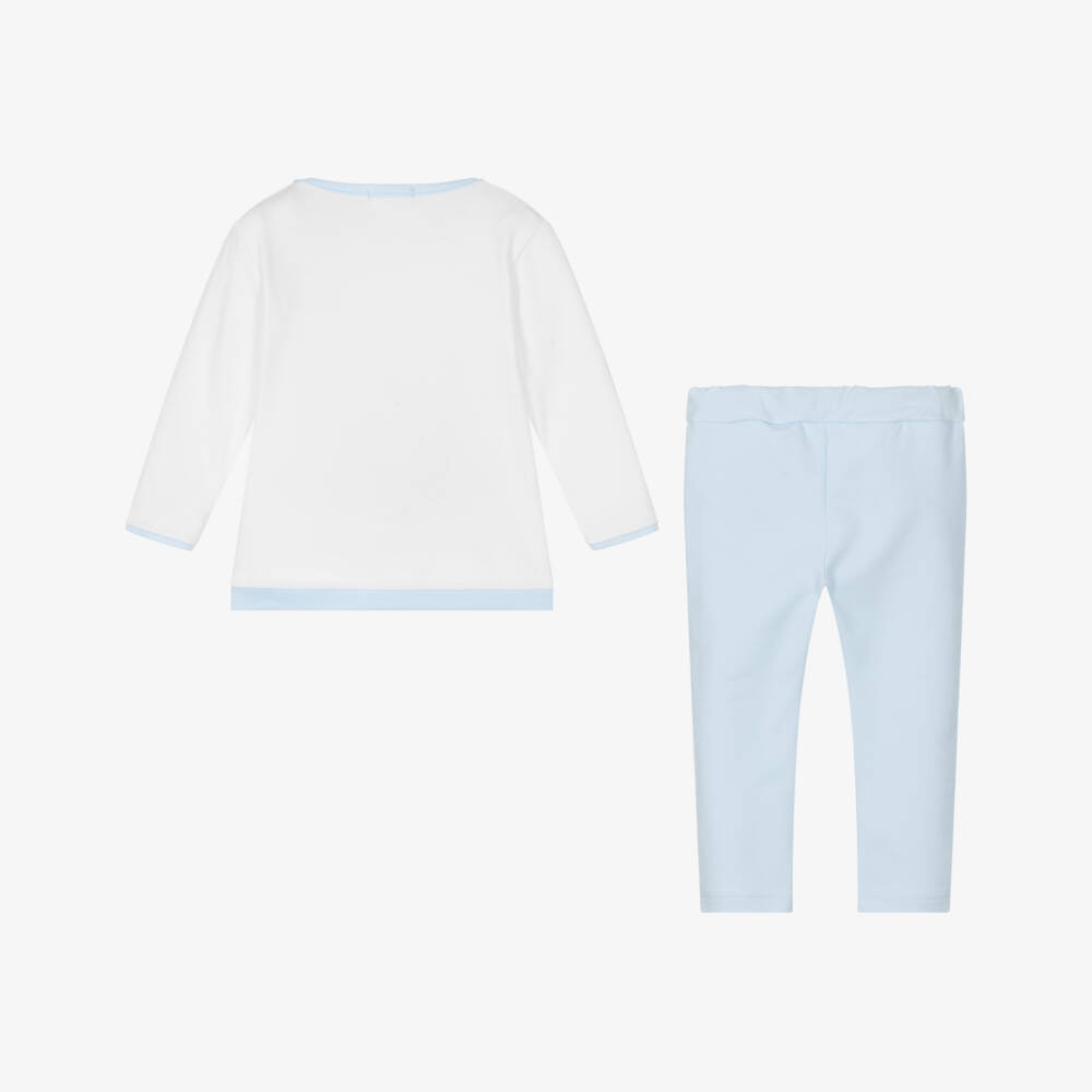 Sofija-Baby Boys White & Blue Air Balloon Outfit | Childrensalon Outlet