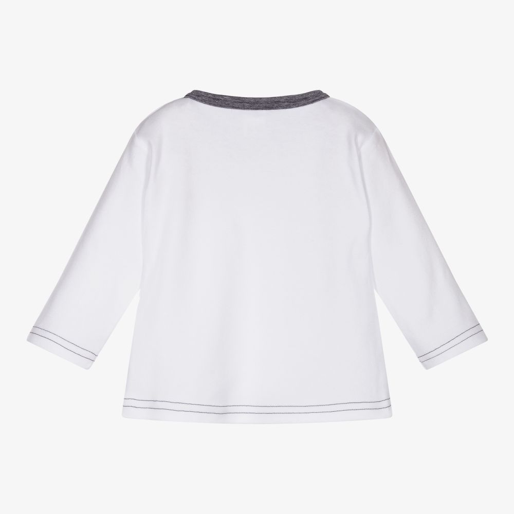 Sofija-Baby Boys White Cotton Top | Childrensalon Outlet