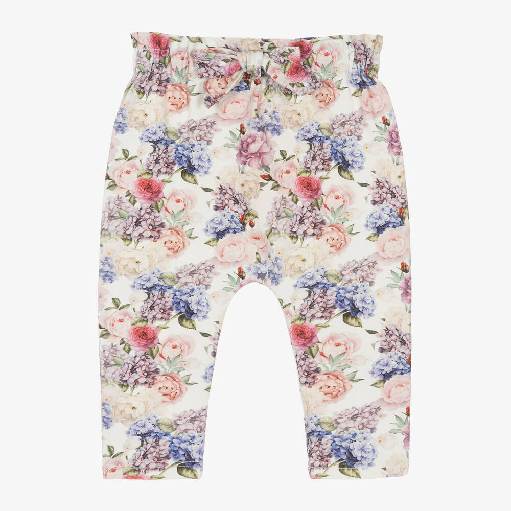 Sofija - Baby Girls Floral Cotton Trousers | Childrensalon