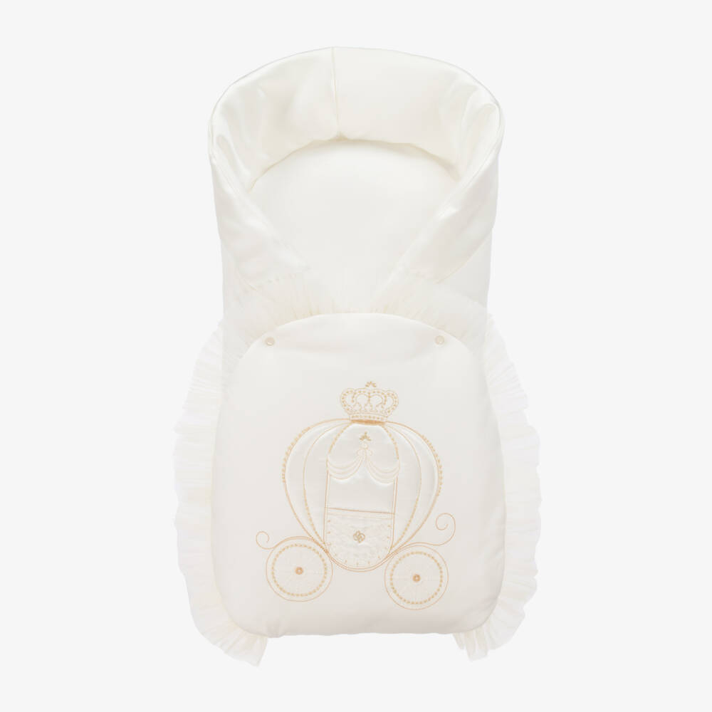 Sofija-Baby Girls Ivory Padded Nest (63cm) | Childrensalon Outlet