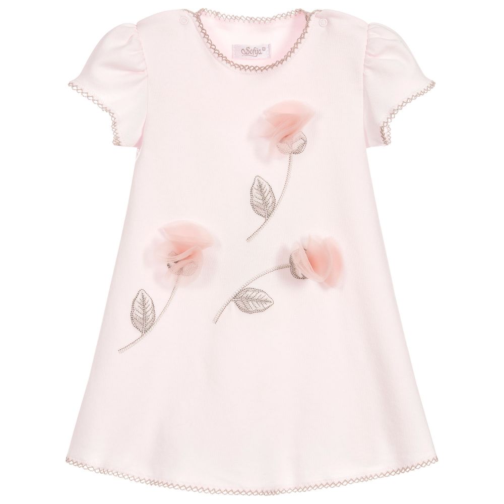 Sofija - Розовое хлопковое платье для девочек | Childrensalon